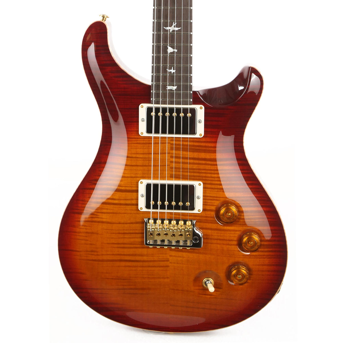 PRS DGT Wood Library 10-Top with Korina Body and Brazilian Rosewood Fretboard Dark Cherry Sunburst — 1