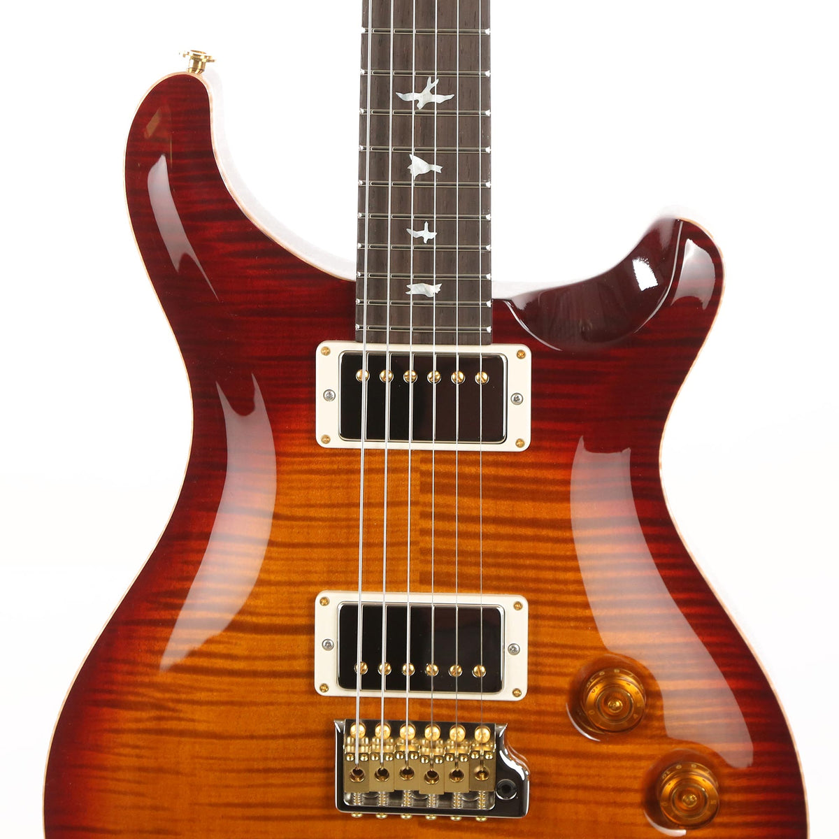 PRS DGT Wood Library 10-Top with Korina Body and Brazilian Rosewood Fretboard Dark Cherry Sunburst — 6