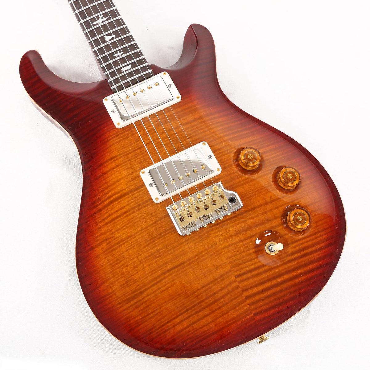 PRS DGT Wood Library 10-Top with Korina Body and Brazilian Rosewood Fretboard Dark Cherry Sunburst — 8