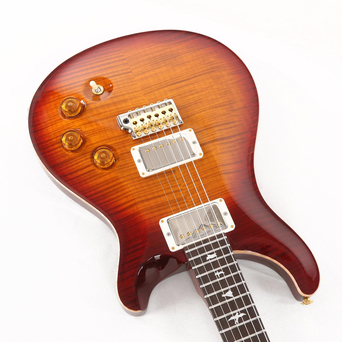 PRS DGT Wood Library 10-Top with Korina Body and Brazilian Rosewood Fretboard Dark Cherry Sunburst — 9