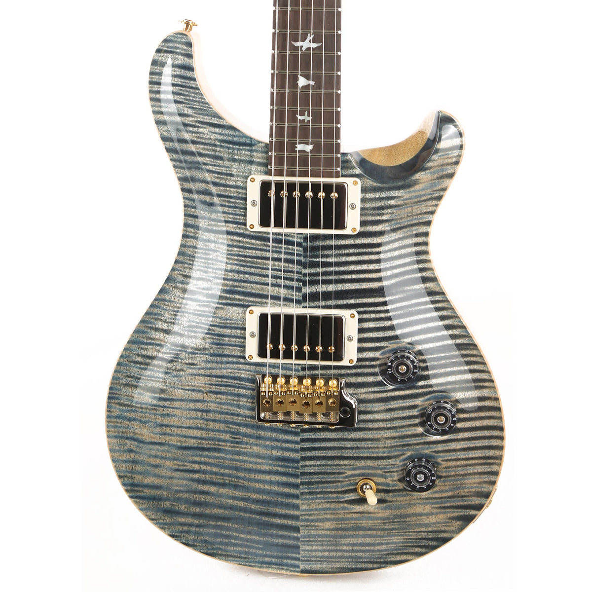 PRS DGT Wood Library 10-Top with Korina Body and Brazilian Rosewood Fretboard Faded Whale Blue — 1