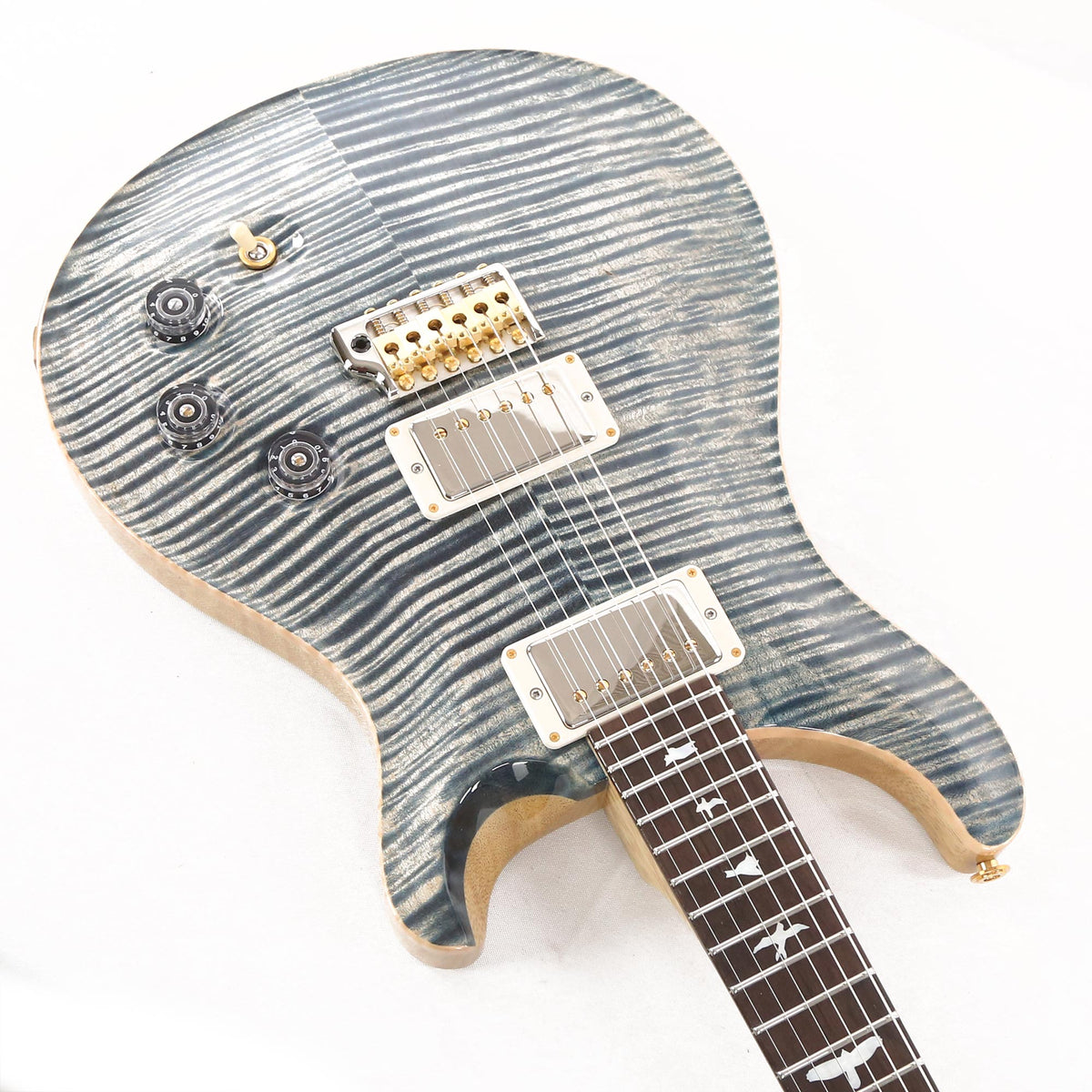PRS DGT Wood Library 10-Top with Korina Body and Brazilian Rosewood Fretboard Faded Whale Blue — 9