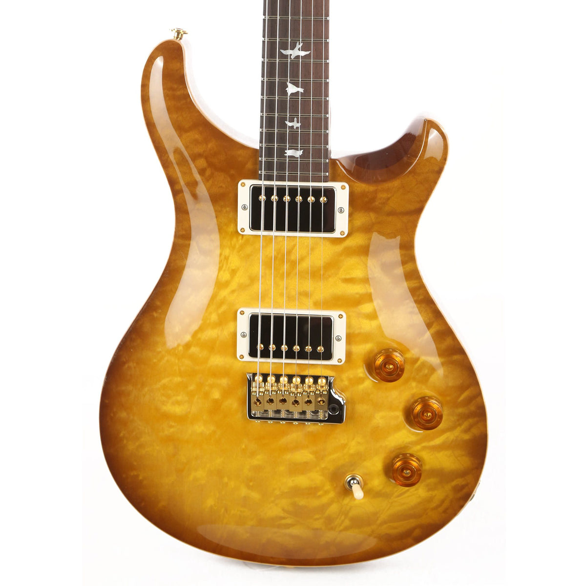 PRS DGT Wood Library 1-Piece Quilt Maple with East Indian Rosewood Neck Brazilian Rosewood Fretboard Livingston Lemon Drop — 1