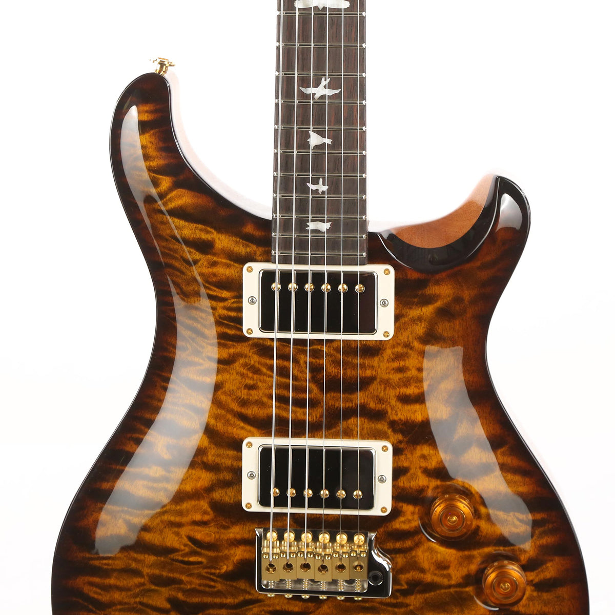 PRS DGT Wood Library 10-Top Quilt Maple with East Indian Rosewood Neck Brazilian Rosewood Fretboard Yellow Tiger — 6