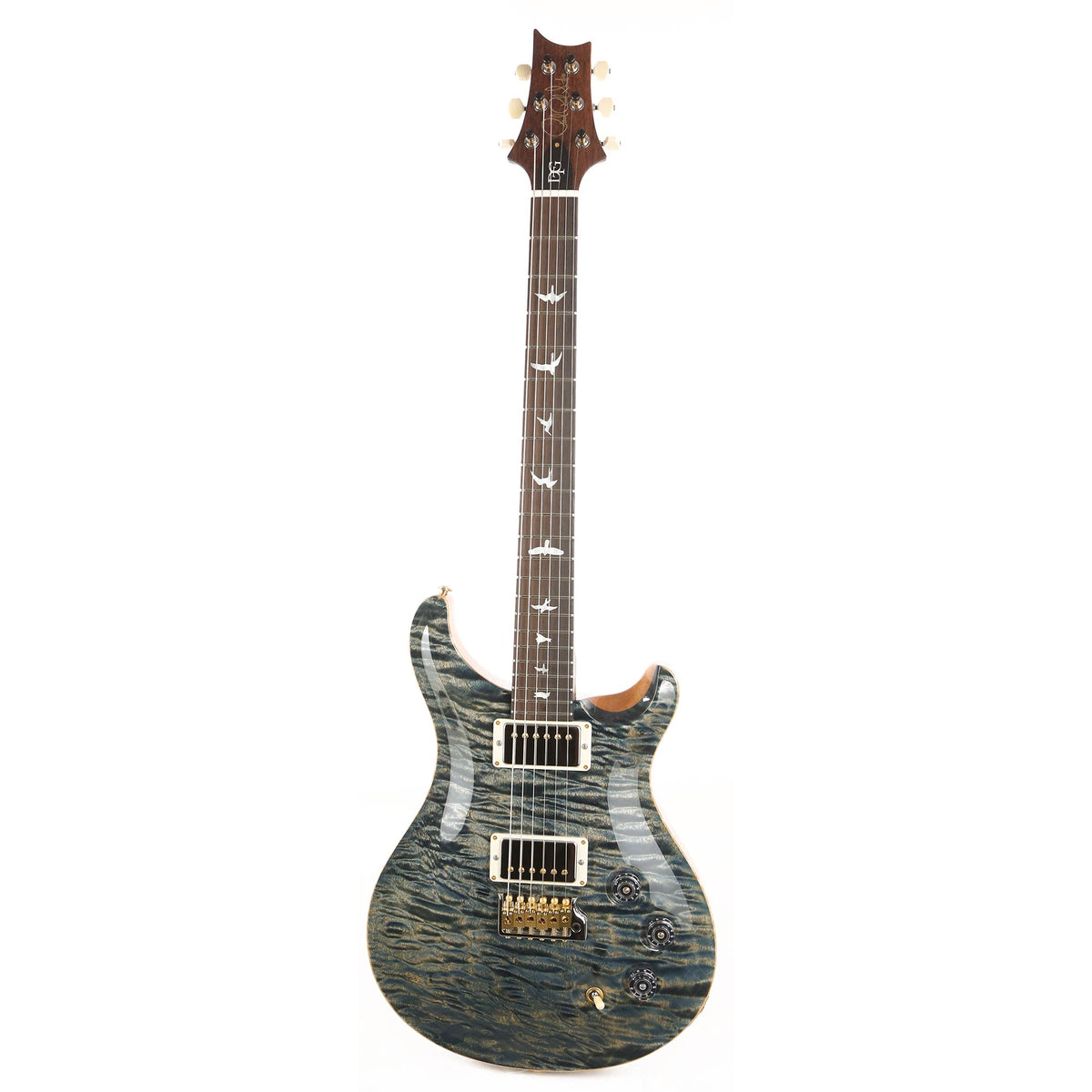 PRS DGT Wood Library 10-Top Quilt Maple with East Indian Rosewood Neck Brazilian Rosewood Fretboard Faded Whale Blue — 2