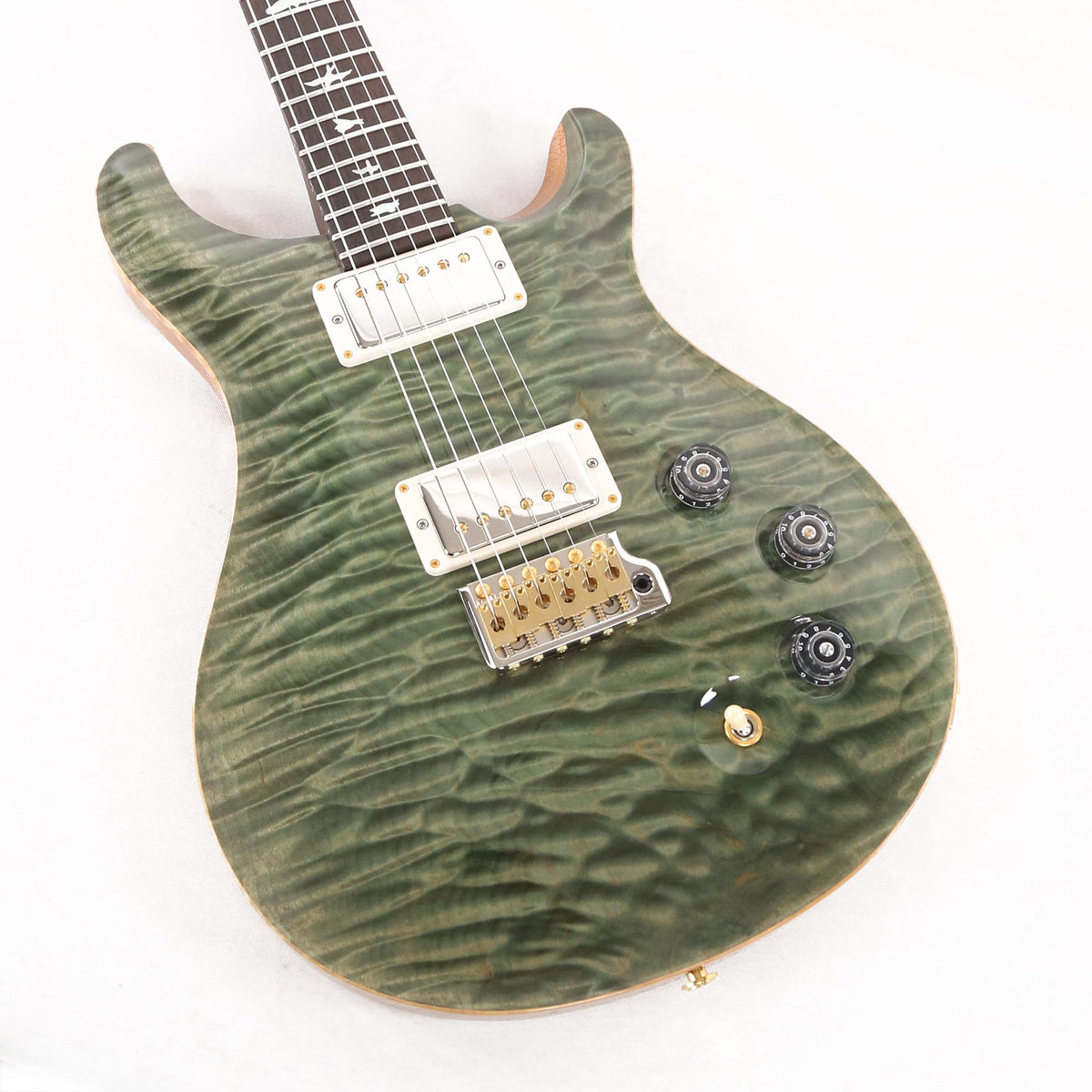 PRS DGT Wood Library 1-Piece Quilt Maple with East Indian Rosewood Neck Brazilian Rosewood Fretboard Trampas Green — 8