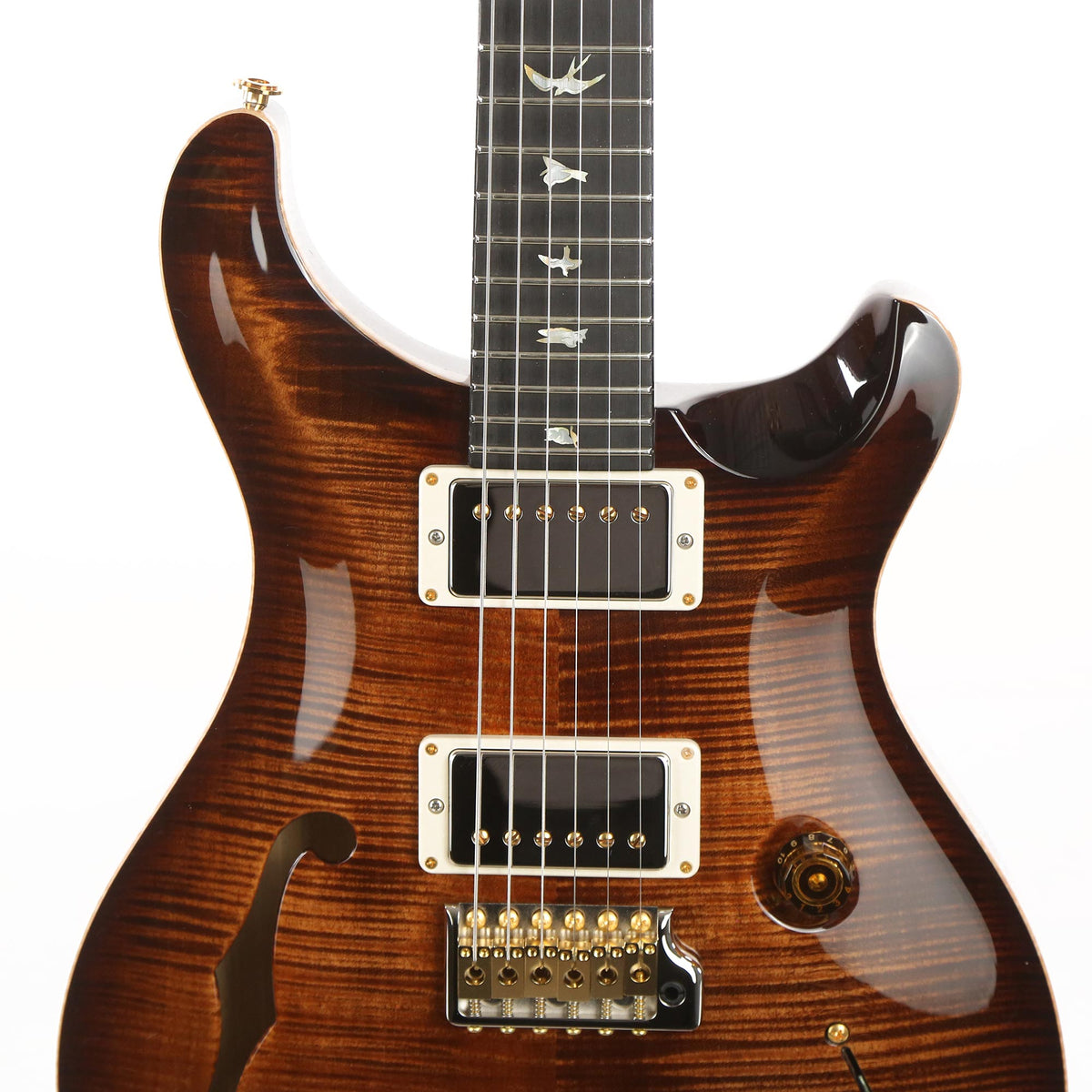 PRS Custom 24 Semi-Hollow Wood Library 10-Top Quilt Maple and Figured Mahogany Neck Copperhead Burst 2021 — 6