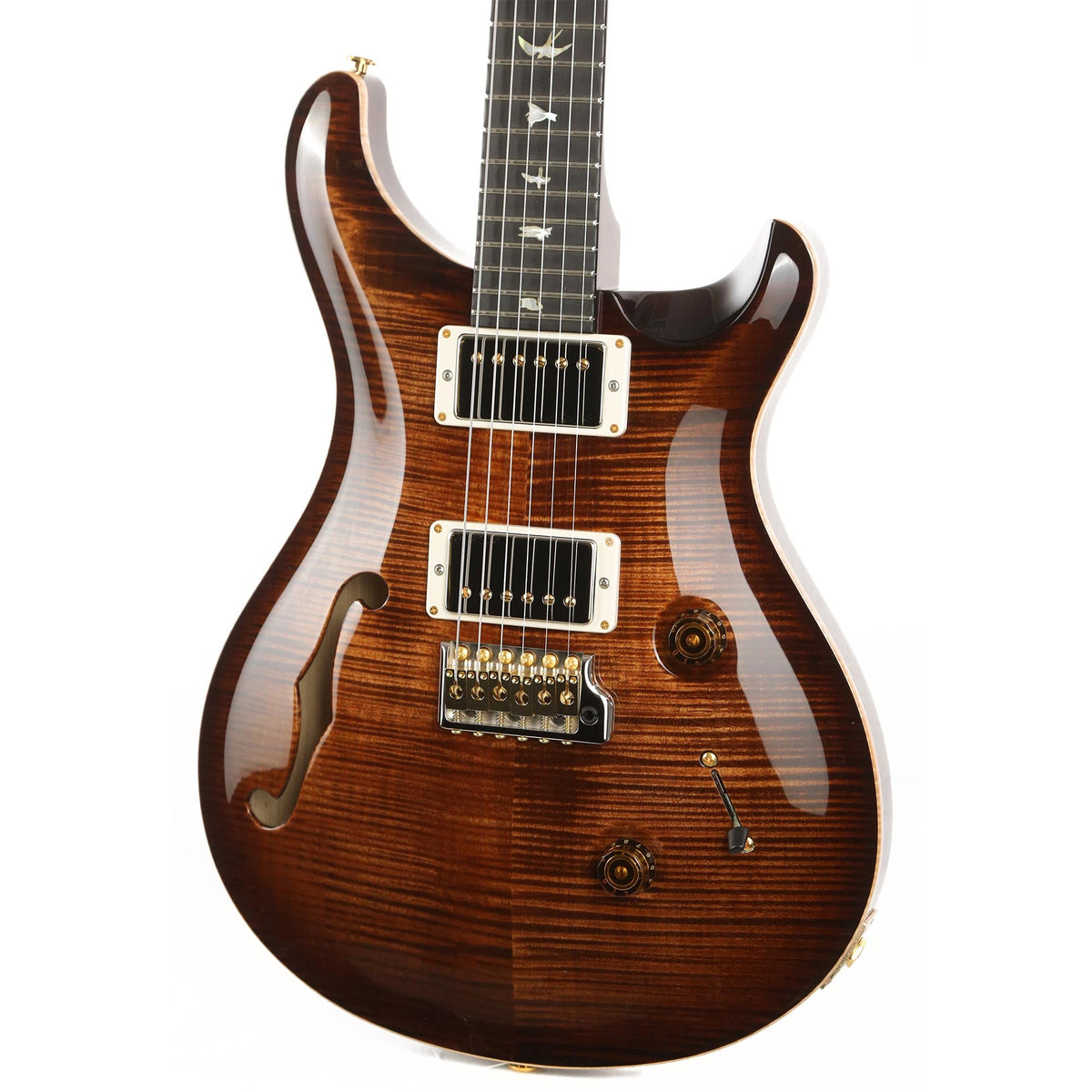 PRS Custom 24 Semi-Hollow Wood Library 10-Top Quilt Maple and Figured Mahogany Neck Copperhead Burst 2021 — 7