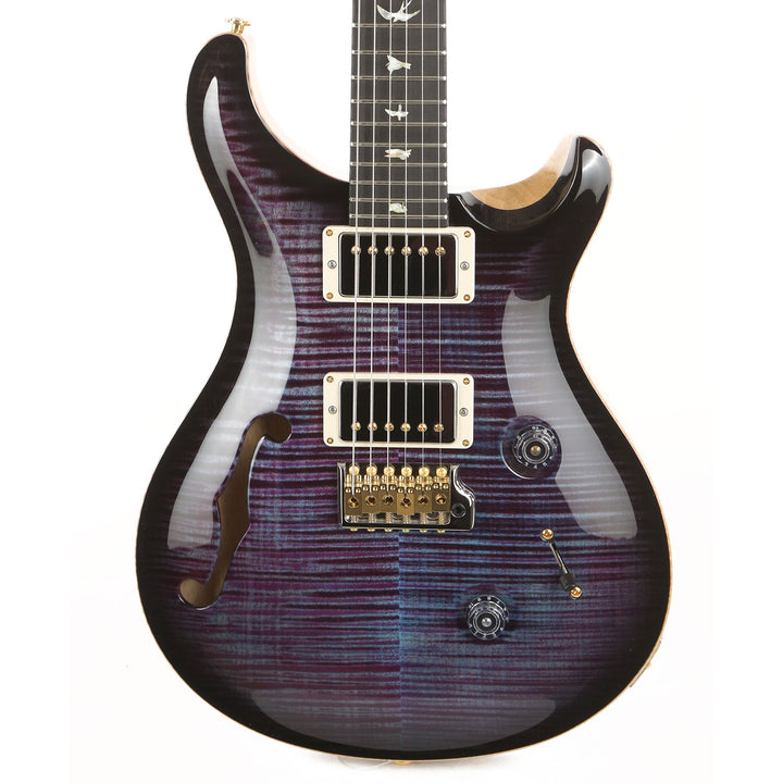 PRS Custom 24 Semi-Hollow Wood Library 10-Top Flame Maple and Korina Faded Violet Smokeburst
