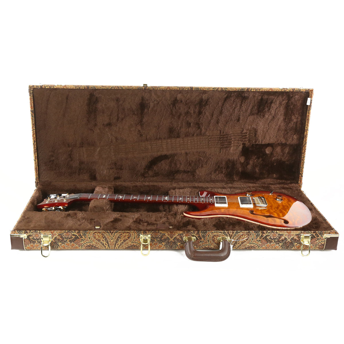 PRS Custom 24 Semi-Hollow Wood Library 10-Top Quilt Maple and Figured Mahogany Neck Dark Cherry Sunburst 2021 — 11