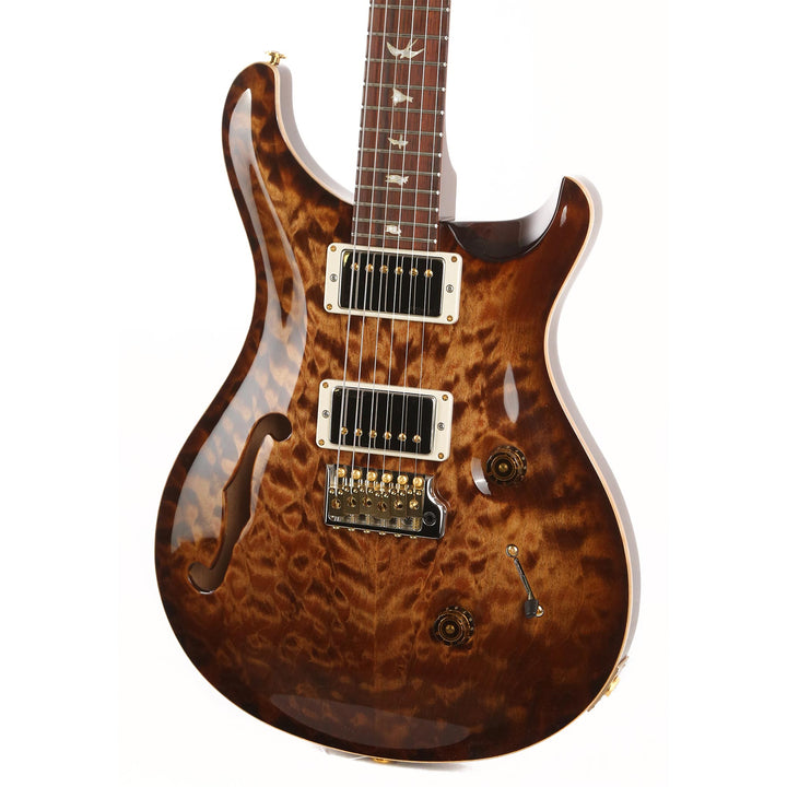 PRS Custom 24 Semi-Hollow Wood Library 10-Top Quilt Maple with Figured Mahogany Body Copperhead Burst
