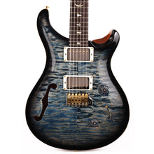 PRS Custom 24 Semi-Hollow Wood Library 10-Top Flame Maple with Korina Body and Neck Faded Whale Blue Smokeburst