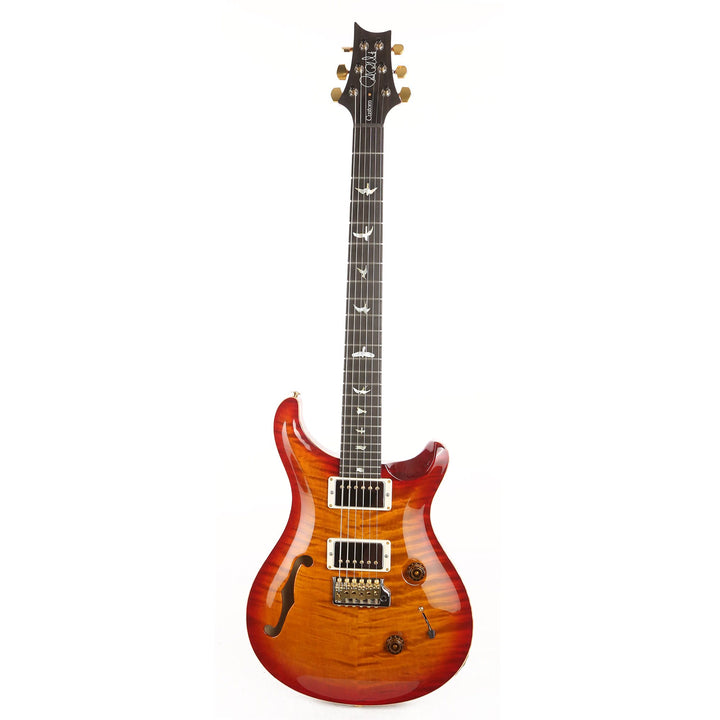 PRS Custom 24 Semi-Hollow Wood Library 10-Top Quilt Maple with Figured Mahogany Body Dark Cherry Sunburst