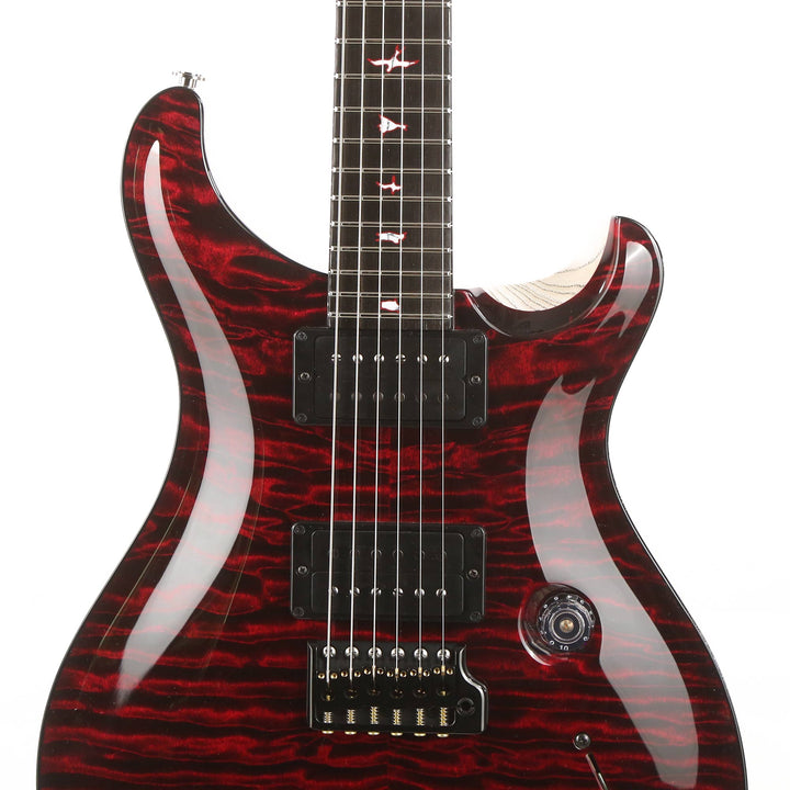 PRS Private Stock Custom 24 Dark Red Quilt Top with White and Black Grainfill Body