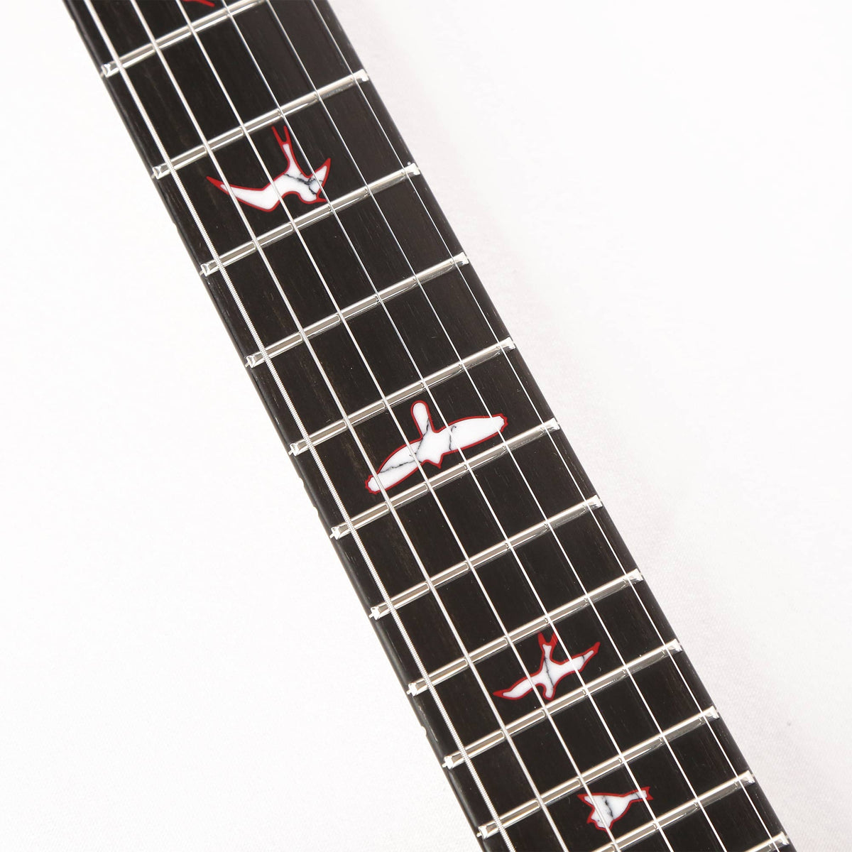 PRS Private Stock Custom 24 Dark Red Quilt Top with White and Black Grainfill Body — 8