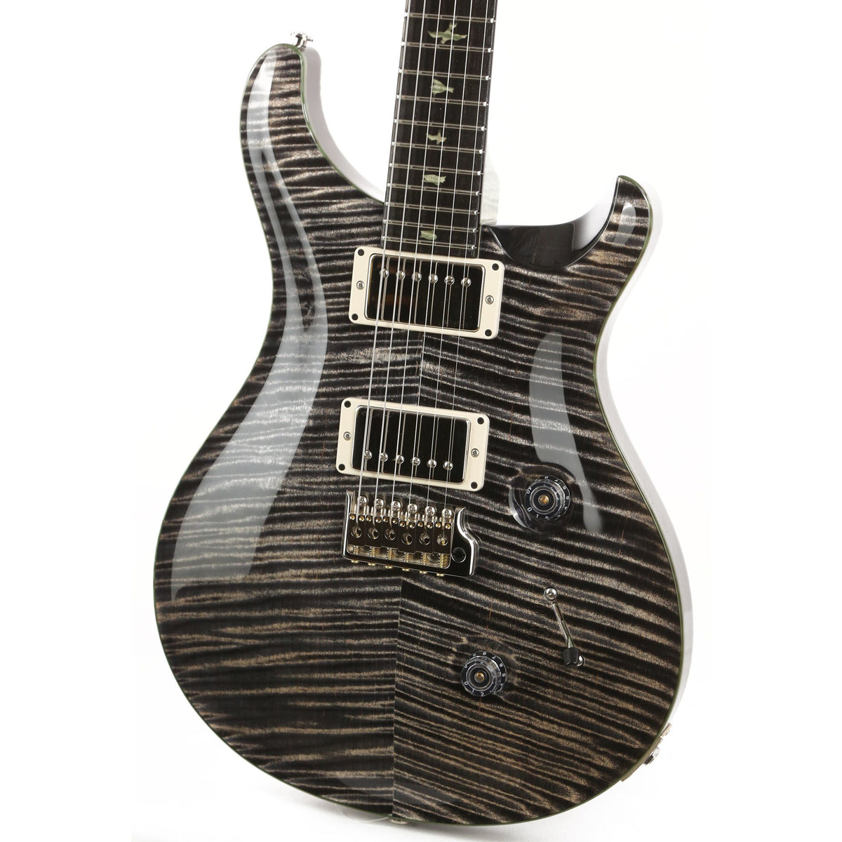PRS Private Stock Custom 24 Charcoal Top with Sage Green Flame Maple Back and Neck  Used — 7