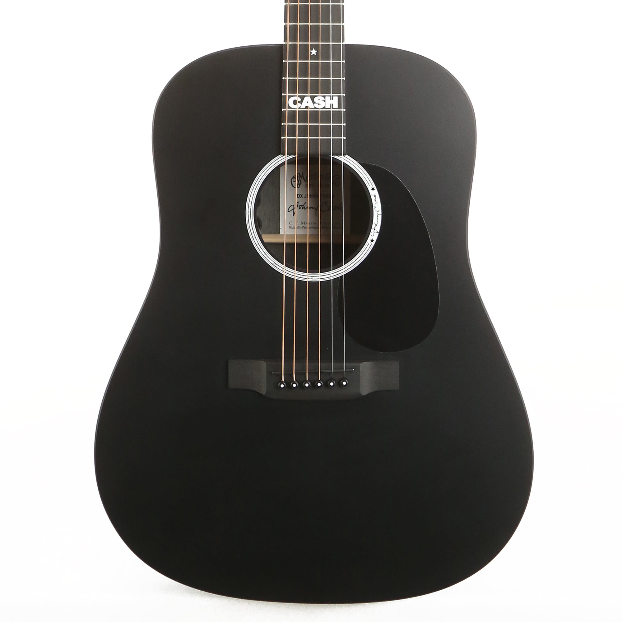 Martin DX Johnny Cash Acoustic-Electric Jett Black | The Music Zoo