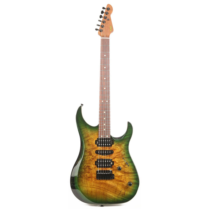 LSL “Alamea” XT4 Deluxe 1-Piece Burl Top Trans Forest Green Burst