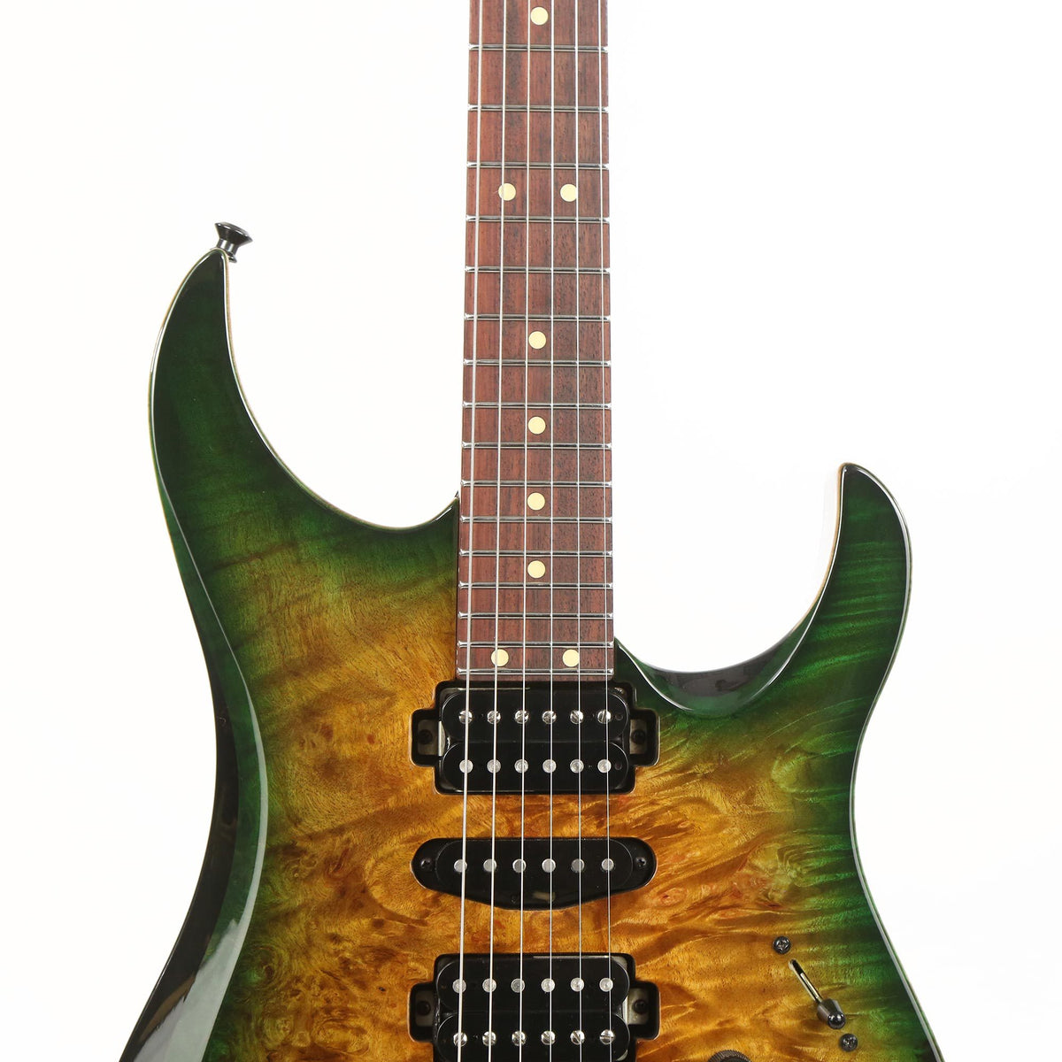 LSL “Alamea” XT4 Deluxe 1-Piece Burl Top Trans Forest Green Burst — 7