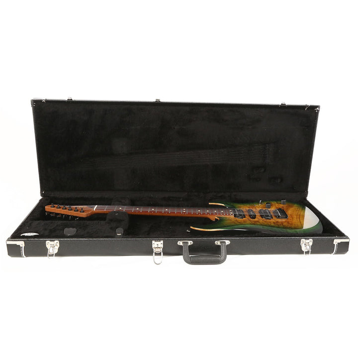 LSL “Alamea” XT4 Deluxe 1-Piece Burl Top Trans Forest Green Burst