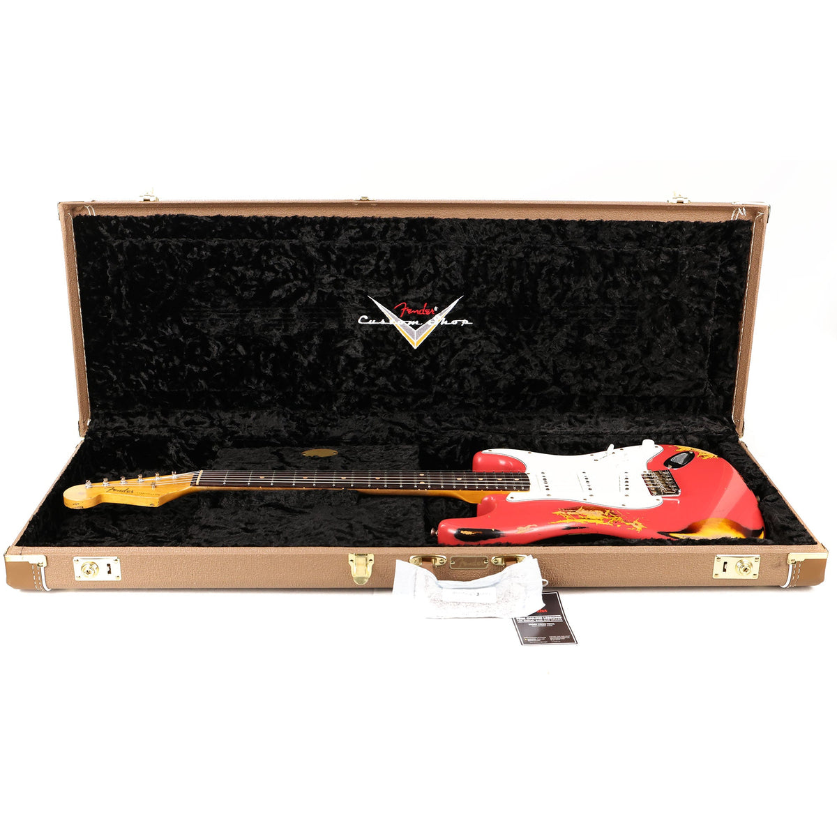 Fender Custom Shop 1962 Stratocaster Heavy Relic Fiesta Red over 3-Tone Sunburst Reverse Headstock — 12