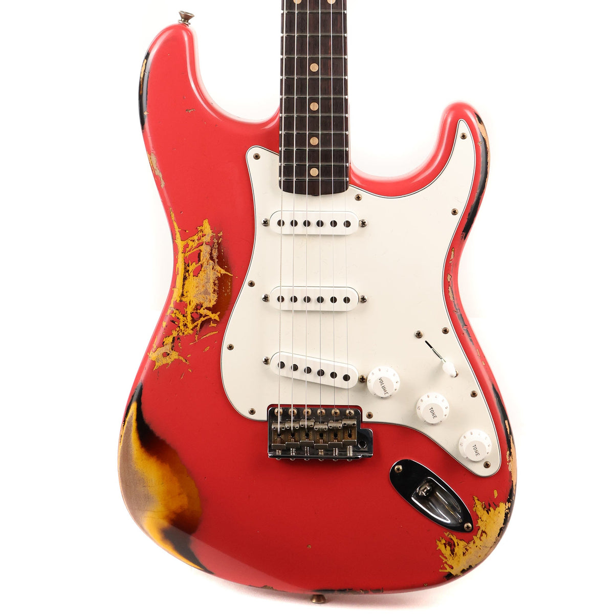 Fender Custom Shop 1962 Stratocaster Heavy Relic Fiesta Red over 3-Tone Sunburst Reverse Headstock — 1