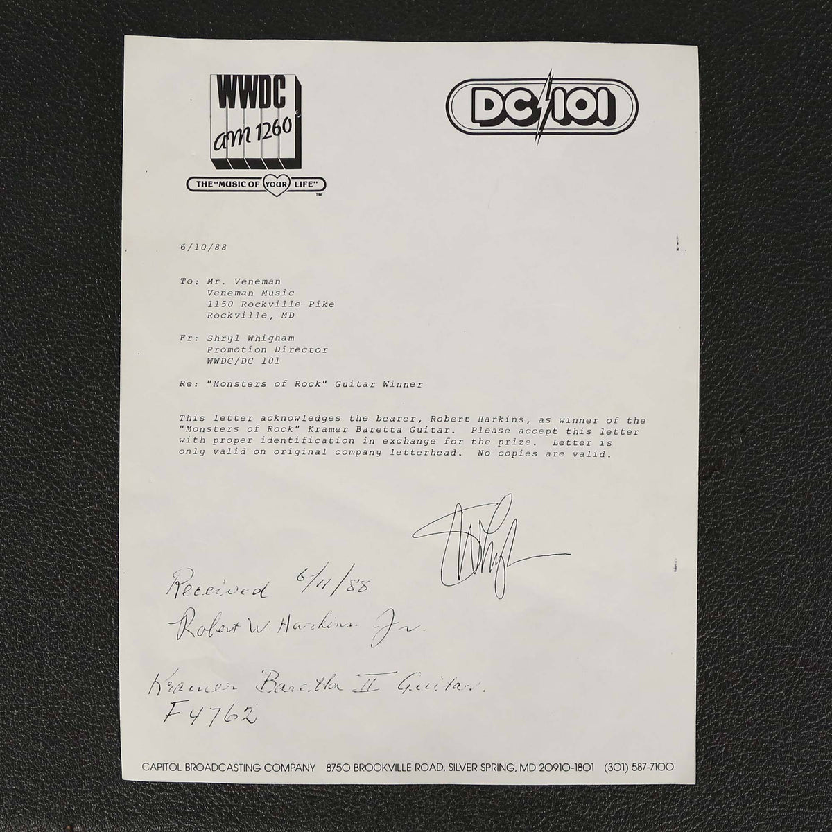 Kramer Baretta II Monsters of Rock Signed by Van Halen 1988 — 8