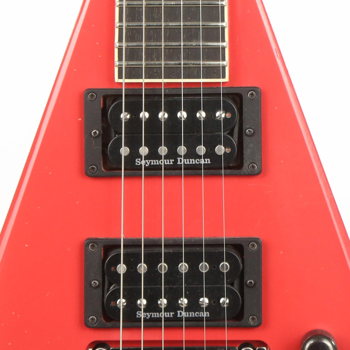 Jackson Custom Shop King V Nitro Aged Fiesta Red Music Zoo Exclusive — 6
