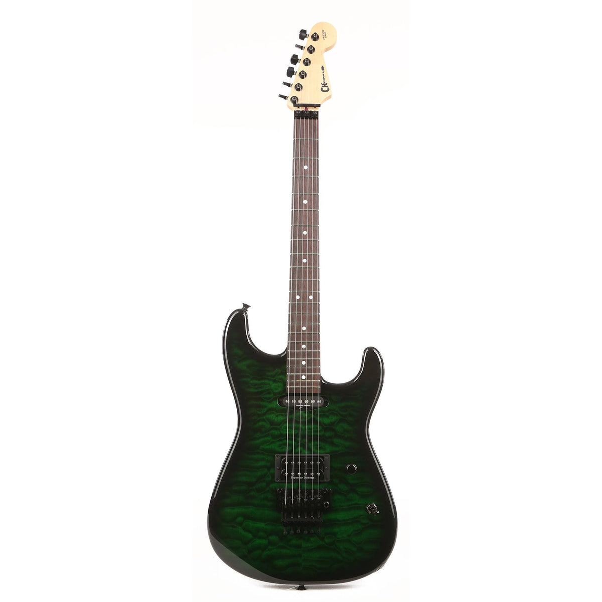 Charvel Custom Shop San Dimas HS Quilt Top Trans Green Burst — 2