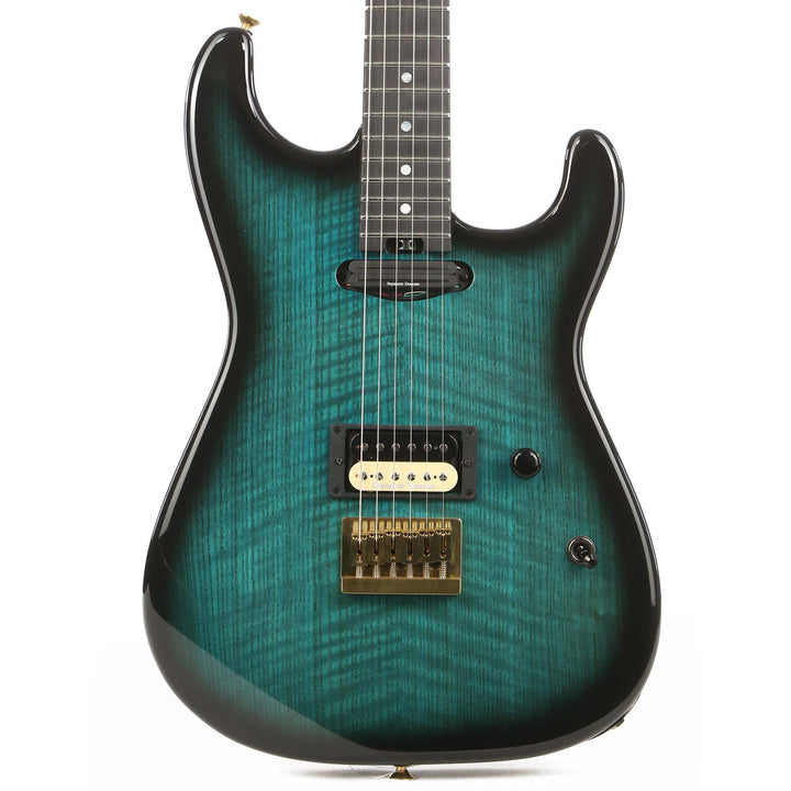 Charvel Custom Shop San Dimas Flamed Sassafrass Light Blue Burst
