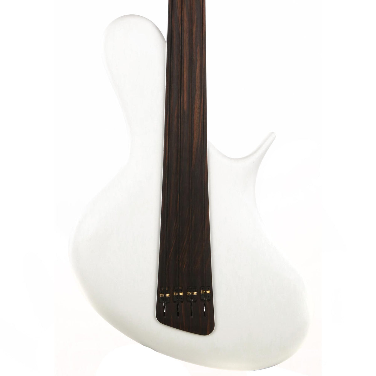 Ritter Instruments R8-Concept Singlecut Fretless Bass Frosted Carrara White 2018 NAMM Display — 1