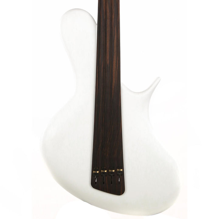 Ritter Instruments R8-Concept Singlecut Fretless Bass Frosted Carrara White 2018 NAMM Display