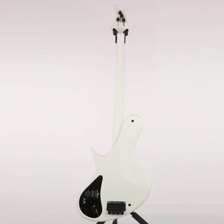 Ritter Instruments R8-Concept Singlecut Fretless Bass Frosted Carrara White 2018 NAMM Display