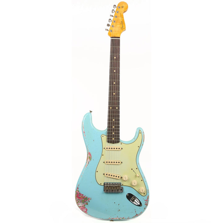 Fender Custom Shop '60s Stratocaster Heavy Relic Daphne Blue over Pink Paisley 2019