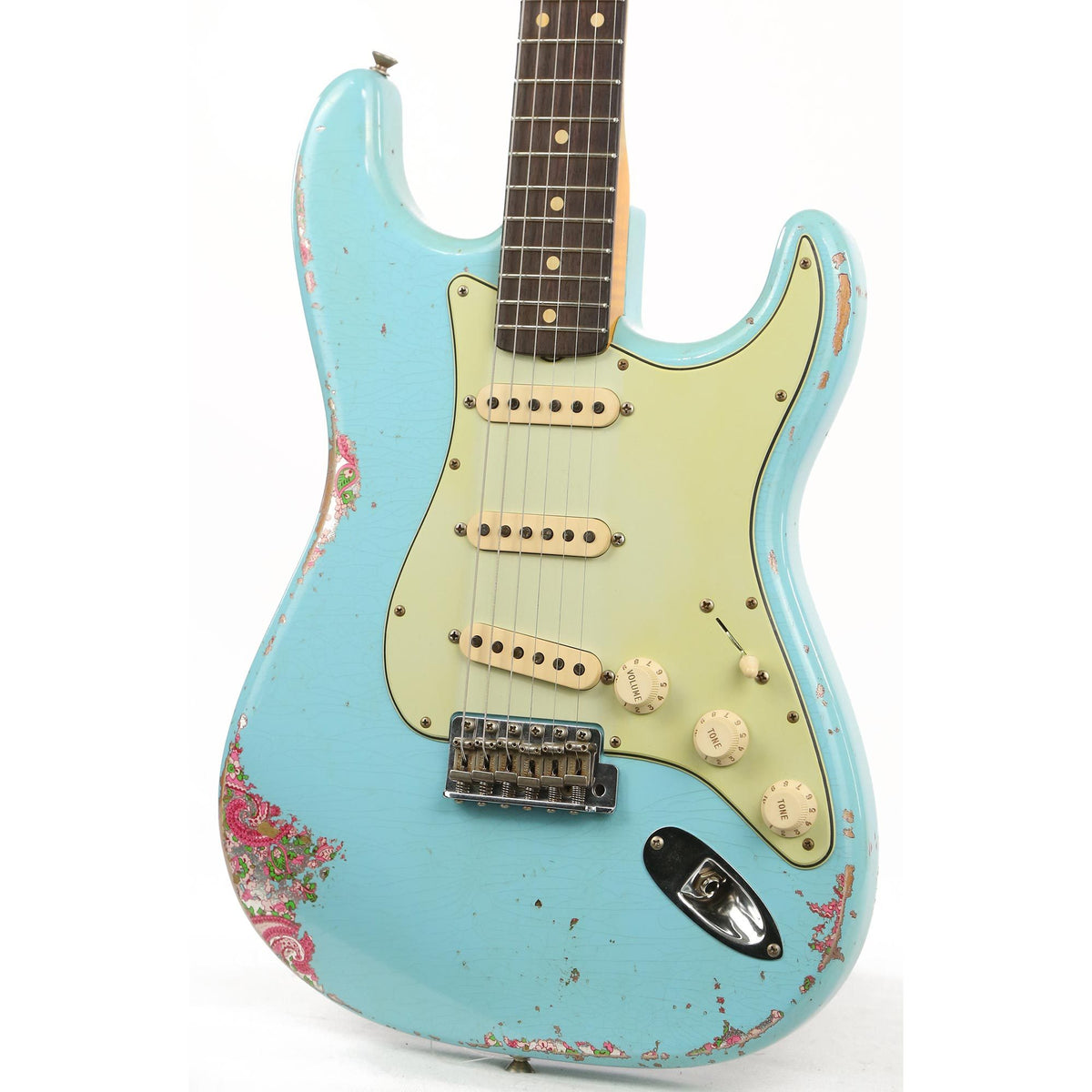 Fender Custom Shop '60s Stratocaster Heavy Relic Daphne Blue over Pink Paisley 2019 — 6
