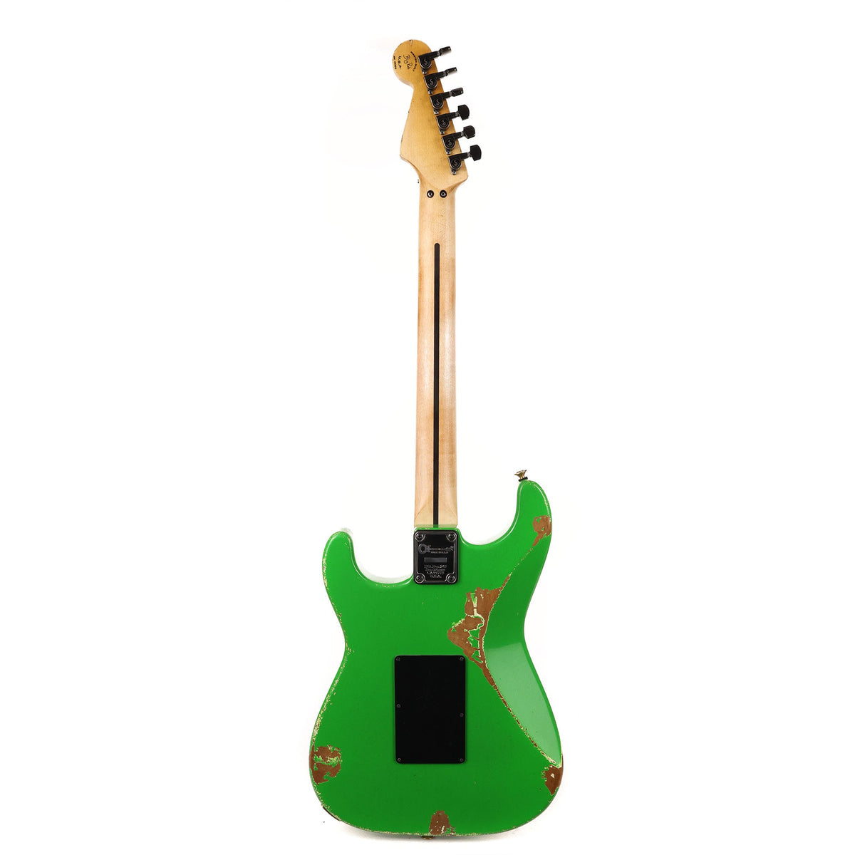 Charvel Custom Shop So Cal HSH Masterbuilt Nitro Aged Slime Green DeMartini Neck — 3
