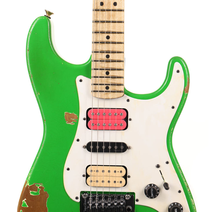Charvel Custom Shop So Cal HSH Masterbuilt Nitro Aged Slime Green DeMartini Neck