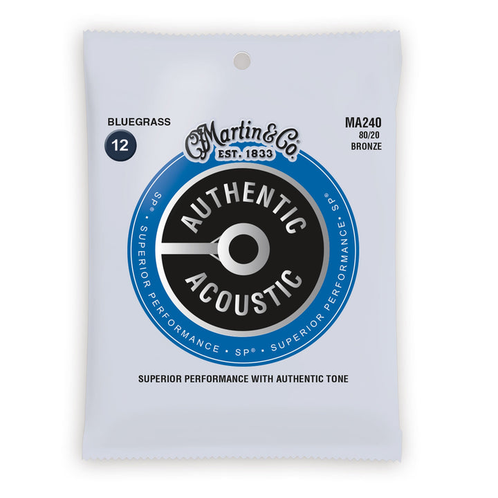 Martin MA240 Authentic Acoustic Guitar Strings 80/20 Bronze Bluegrass 12-56
