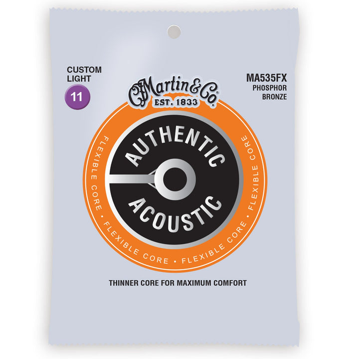 Martin MA535FX Authentic Acoustic Flexible Core Strings Phosphor Bronze Custom Light 11-47