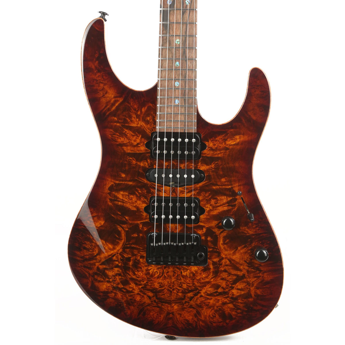 Suhr Custom Modern Waterfall Burl Bengal Burst — 1