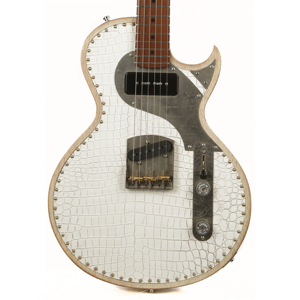 Paoletti Richard Fortus Custom White Leather Jr. Signature Guitar — 1