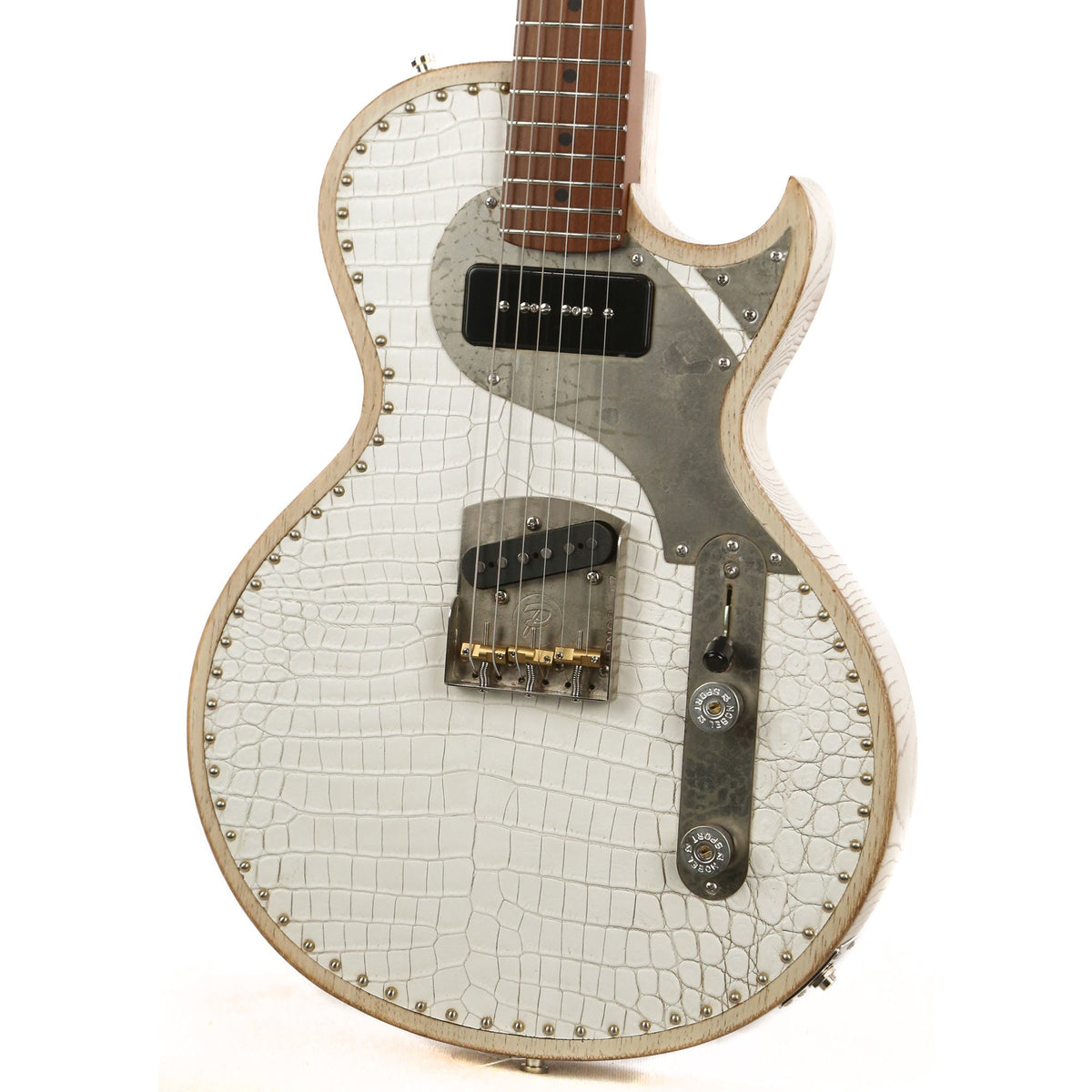 Paoletti Richard Fortus Custom White Leather Jr. Signature Guitar — 6