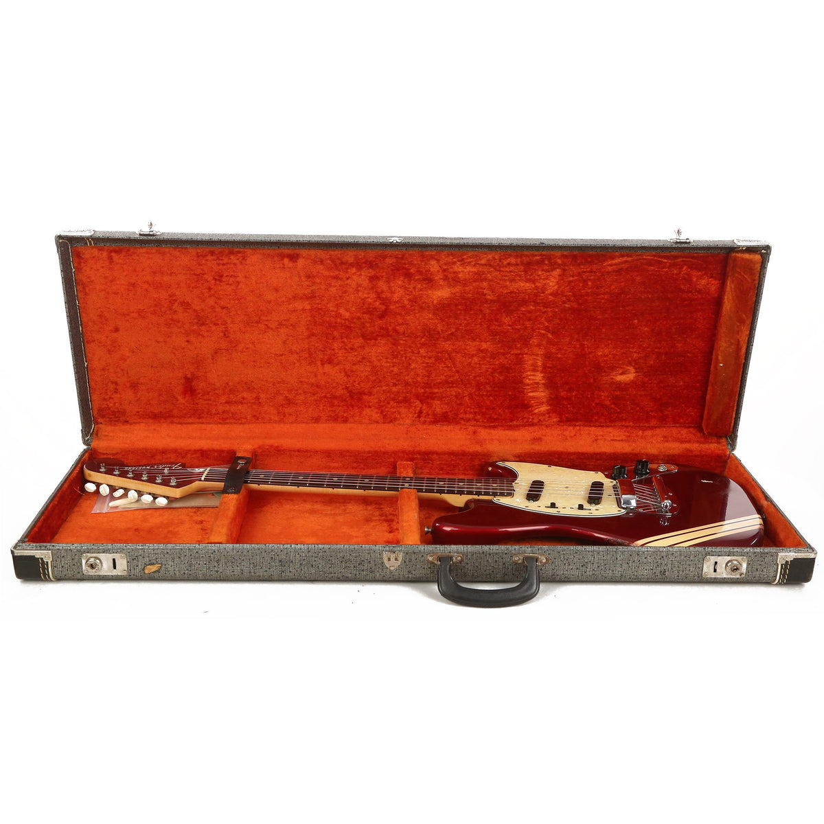 Fender Mustang Candy Apple Red with Competition Stripe 1971 — 10
