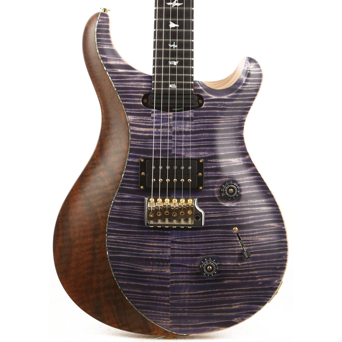 PRS Private Stock Custom 24 Flame Maple and Walnut Split Top Indigo 2019 — 1