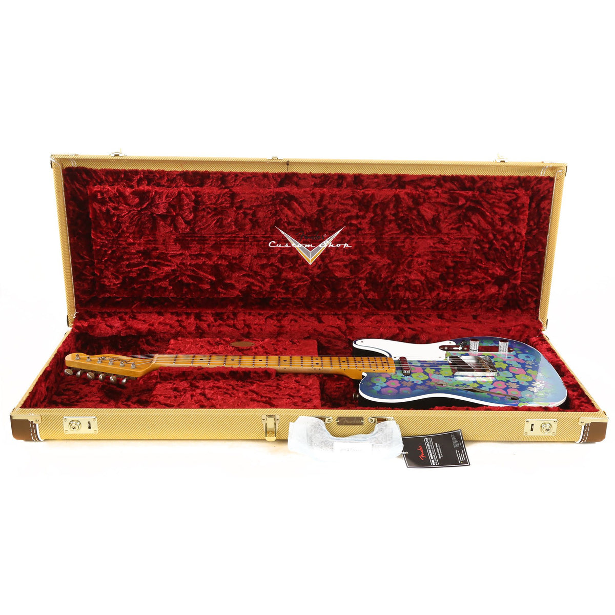 Fender Custom Shop Double Esquire Thinline Custom Relic Blue Floral 2020 — 9