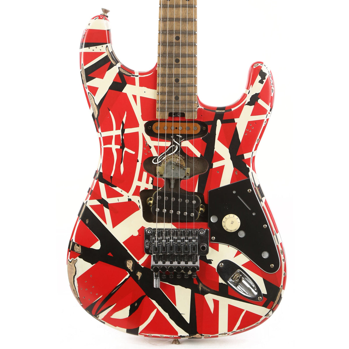 EVH Striped Series Frankie Red/White/Black Relic Used — 1