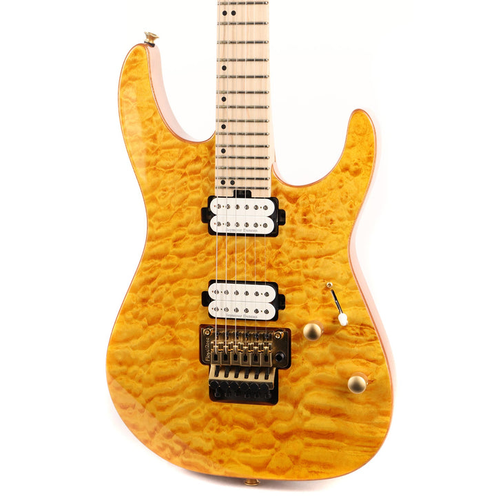 Charvel Pro-Mod DK24 HH FR M Mahogany with Quilt Maple Maple Fingerboard Dark Amber