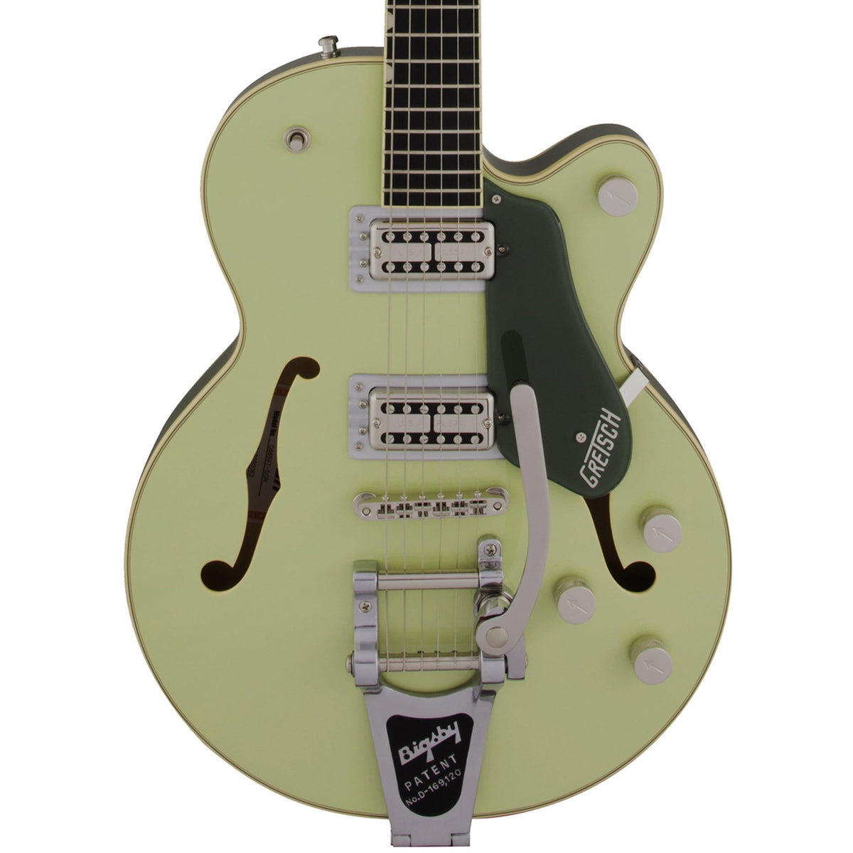 Gretsch G6659T Players Edition Broadkaster Jr. Center Block Single-Cut with String-Thru Bigsby Ebony Fingerboard Two-Tone Smoke Green — 1