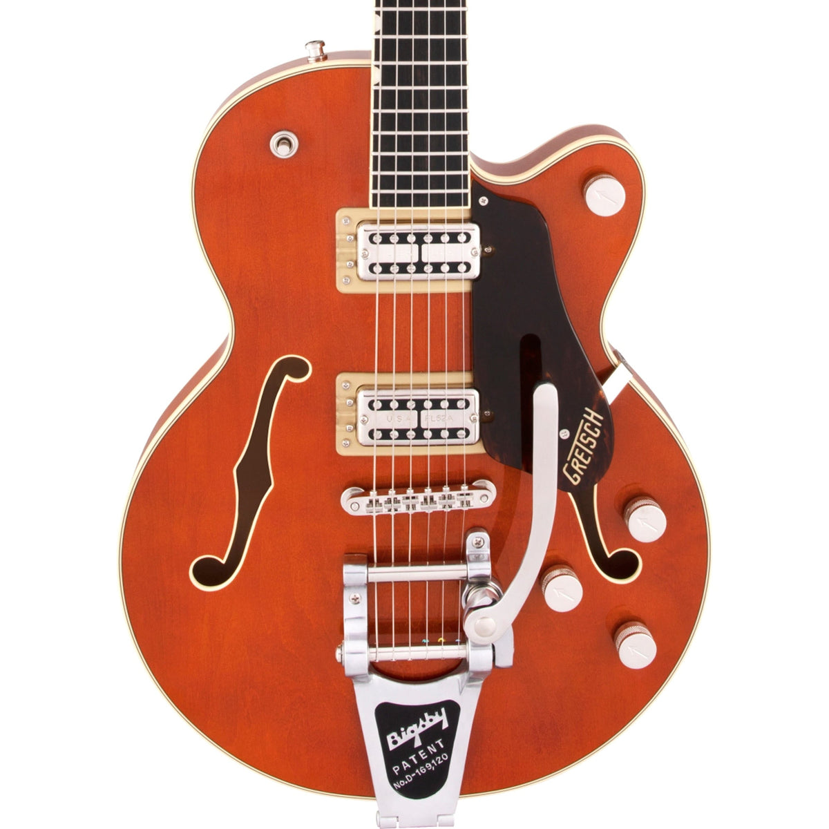 Gretsch G6659T Players Edition Broadkaster Jr. Center Block Single-Cut with String-Thru Bigsby Ebony Fingerboard Roundup Orange — 1