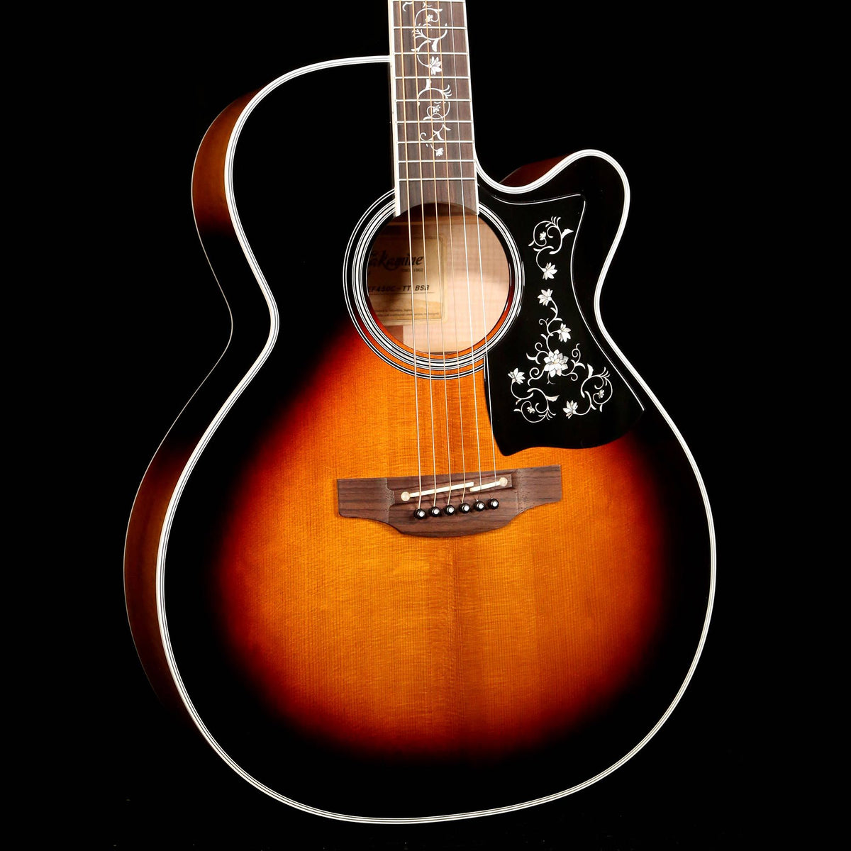 Takamine EF450C TT BSB Acoustic-Electric Gloss Brown Sunburst — 5